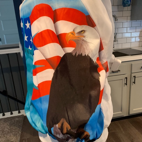 Vintage VFW satin snap jacket double sided King Louie Made in USA Medium Indiana - Picture 4 of 12